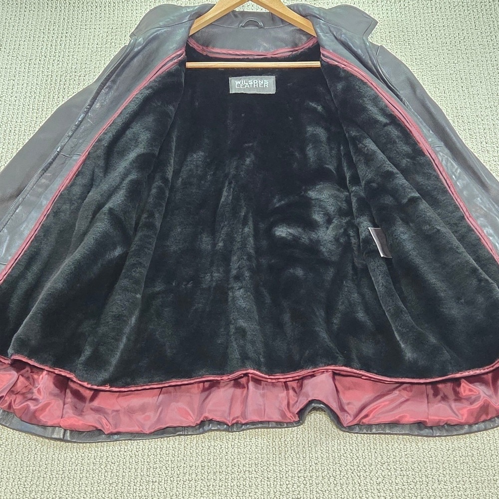 Wilsons Leather Black Full Zip Lined Jacket Coat Moto Womens Medium‎ - Picture 7 of 10